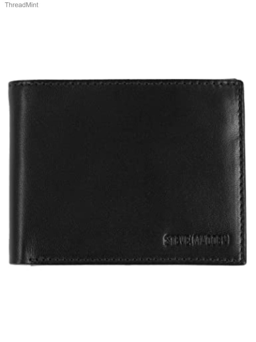 Slim Genuine Leather RFID Blocking Passcase Wallet with Flip ID Window